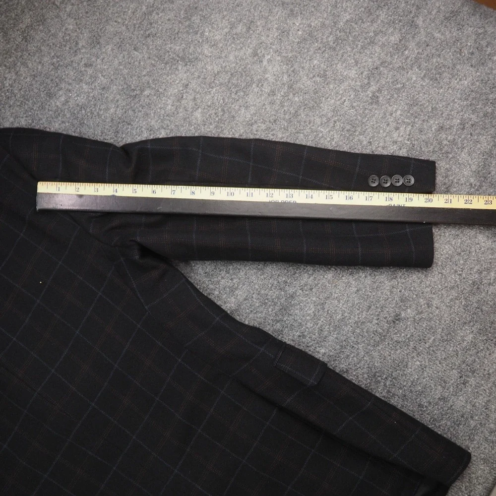 Colombo Cashmere Blazer Mens 34L Navy Plaid Made in Italy Sport Coat